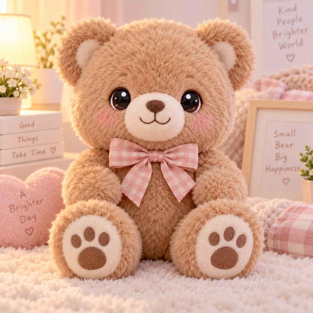 Boneka Beruang Madu Pita Kotak