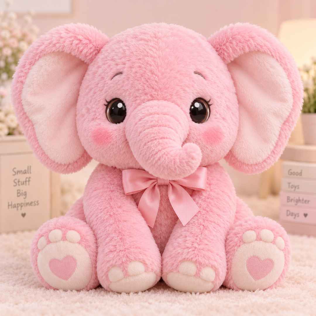 Boneka Gajah Pink Imut
